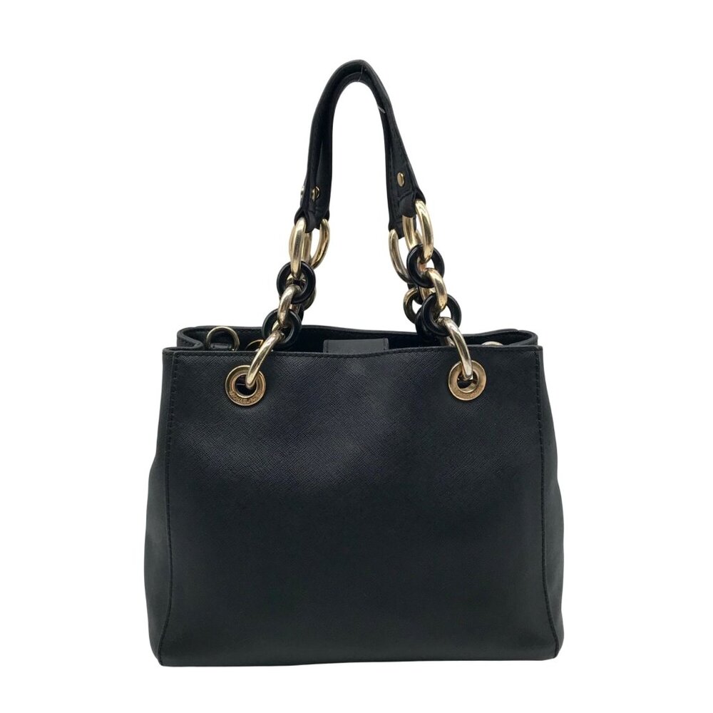 Michael Kors Black Saffiano Leather Cynthia Convertible Satchel Bag